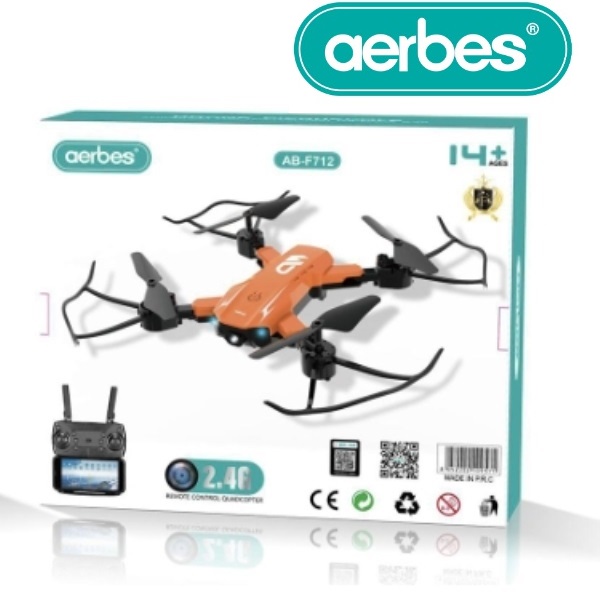 AB-F712_ORANGE_1_raqc-4d Drone με δομή 4 αξόνων και τηλεχειριστήριο πορτοκαλί AB-F712 AERBES 8123 Aerbes - Image 1