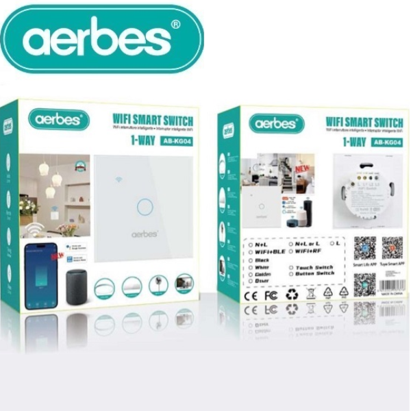 AB-KG04_1_ao04-q5 Έξυπνος διακόπτης φώτων Wifi με εφαρμογή Smart Life AB-KG04 AERBES Aerbes - Image 1