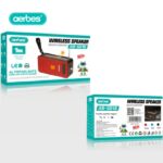 Ηλιακό ασύρματο ηχείο και φακός Bluetooth κόκκινο AB-SD18 AERBES Aerbes