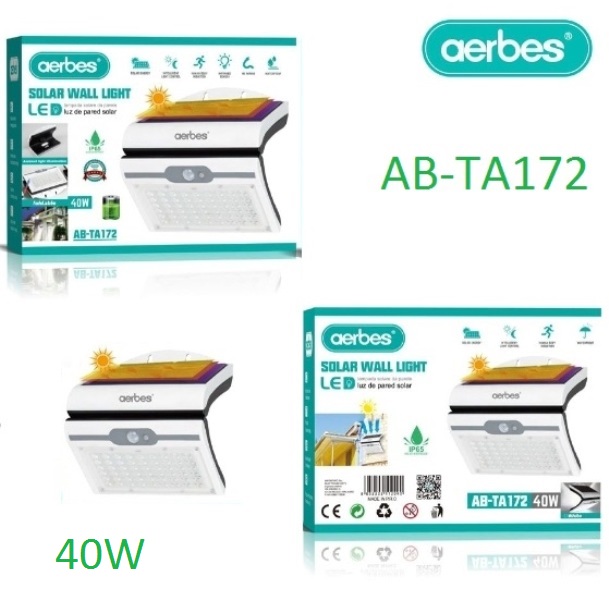 AB-TA172_1_r3lh-op Ηλιακό φωτιστικό τοίχου LED με ανιχνευτή κίνησης 40W λευκό AB-TA172 aerbes Aerbes - Image 1