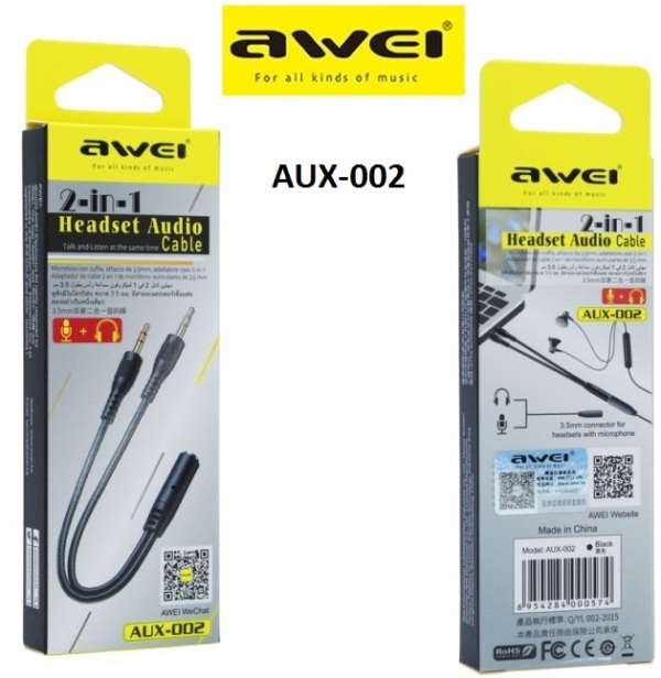 AUX-002_1_qlb6-hi_9rrw-5e Καλώδιο ήχου ακουστικών 2in1 AUX-002 AWEI AWEI - Image 1