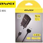 Φορτιστής με καλώδιο φόρτισης micro USB C-831 AWEI AWEI