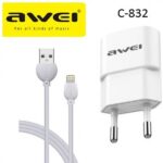 Φορτιστής με καλώδιο μεταφοράς δεδομένων Lightning USB C-832 AWEI AWEI