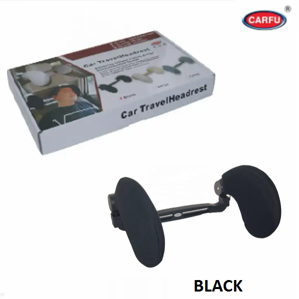 CAR_HEADREST_BLACK_1 Πλάγιο προσκέφαλο ταξιδιού αυτοκινήτου μαύρο AC-410 CARFU OEM - Image 1