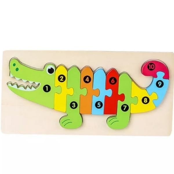 CROCODILE_2_yvul-lz Ξύλινο παζλ με αριθμούς Κροκόδειλος OEM - Image 1
