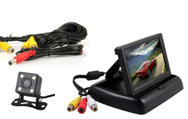 Full_set_of_car_reversing_camera Πλήρες σετ κάμερας οπισθοπορείας αυτοκινήτου με έγχρωμο TFT μόνιτορ 4,3'' 03155 OEM - Image 1
