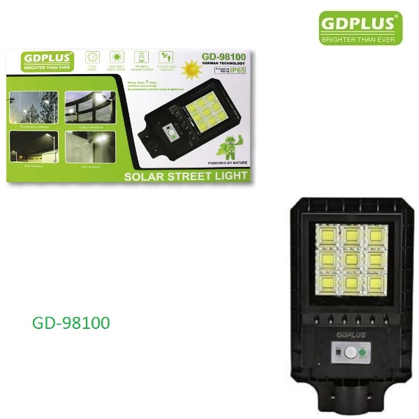 GD-98100_1_9kji-u7 Ηλιακό φως δρόμου με ανιχνευτή κίνησης και τηλεχειριστήριο 100W GD-98100 GDPLUS GDplus - Image 1
