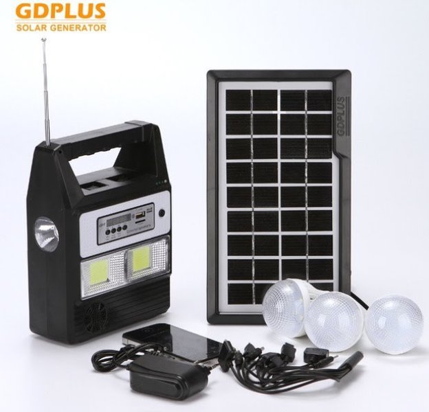 GD_PLUS_1_tfht-nl Ηλιακό σύστημα φωτισμού - φόρτισης , USB/SD, Mp3 Player, FM Radio, 3 LED 100LM και τηλεχειριστήριο GD PLUS OEM - Image 1