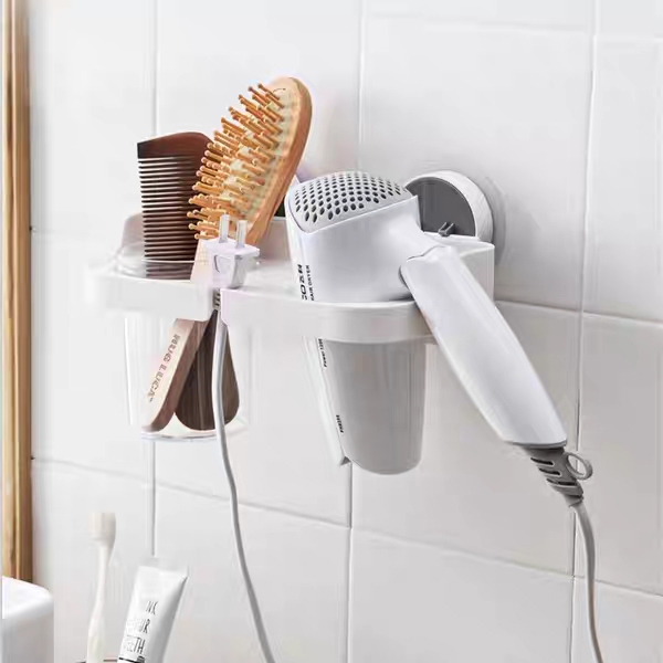 HAIR_DRYER_RACK_1_hg1f-dw Αυτοκόλλητη επιτοίχια βάση 2 θέσεων για πιστολάκι μαλλιών J&S Home 21392 - Image 1