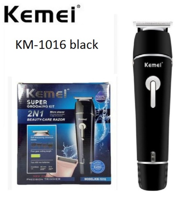 KM-1016_BL_1 Επαναφορτιζόμενη κουρευτική μηχανή μαύρη KM-1016 Kemei KEMEI - Image 1