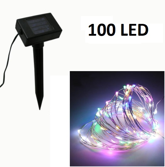 LEDCOLOR_6ysu-p4 Ηλιακά φωτάκια κήπου σε σύρμα 100Led 8 προγράμματα, πολύχρωμο 17358 OEM - Image 1