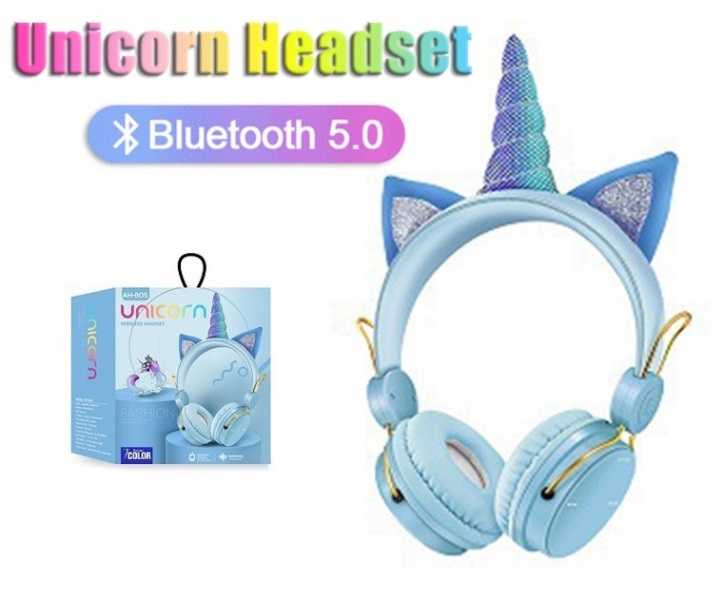 UNICORN_253z-ic Γαλάζια ασύρματα ακουστικά μονόκερος Bluetooth OEM - Image 1
