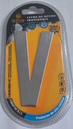 Αυτοκόλλητη μεταλλική πινακίδα γράμμα V - 8cm - Σετ 12 τεμάχια - 204452 - Image 2