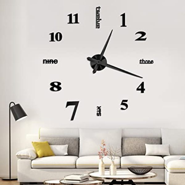 black_clock_80_1_povk-ks Ρολόι τοίχου με αυτοκόλλητα ψηφία 3D Μαύρο 80x80cm Z015 OEM - Image 1