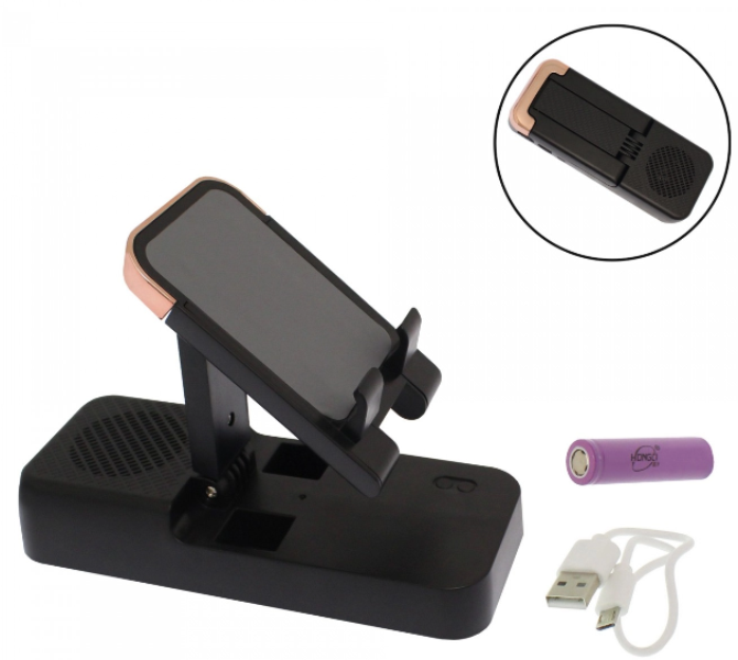 bluetooth_bracket_f18_1_zxts-zx Πτυσσόμενη βάση κινητού με ηχείο Bluetooth μαύρη F18 OEM - Image 1