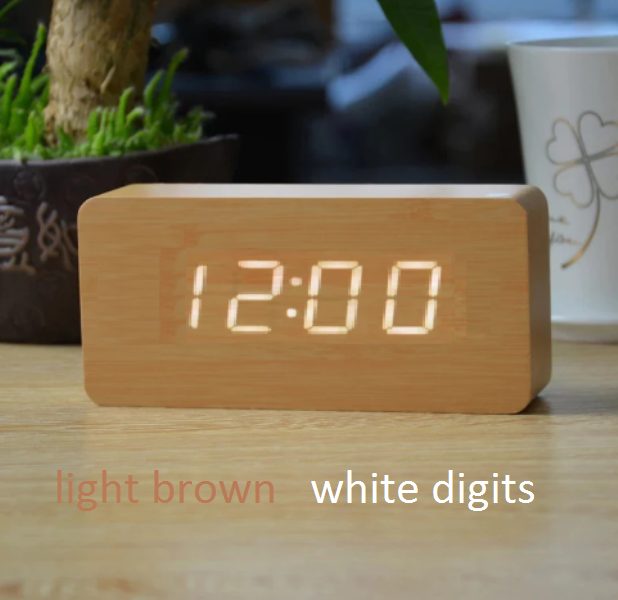 clock_lb_white_1 Ξύλινο ψηφιακό ρολόι XL LED ανοιχτό καφέ με λευκά ψηφία OEM - Image 1