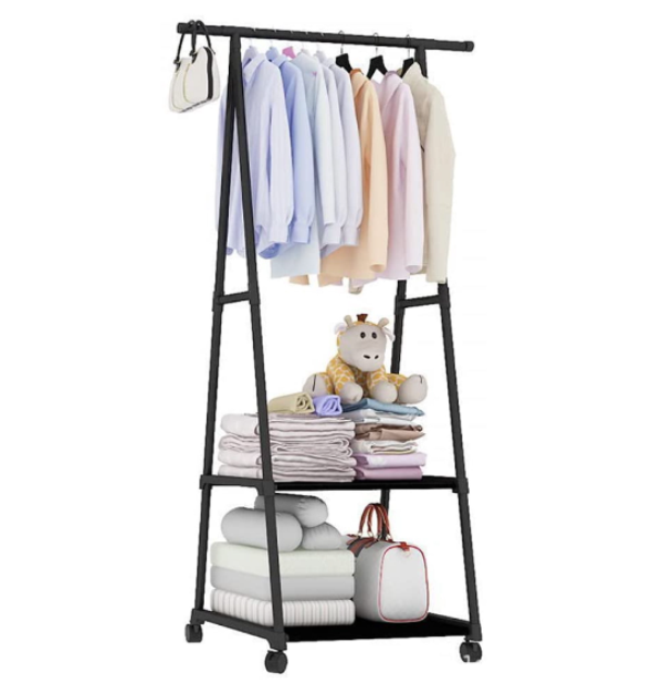 coat_rack_m3kc-db Κρεμάστρα ρούχων με τροχούς 55x42x160cm, Μαύρο OEM - Image 1