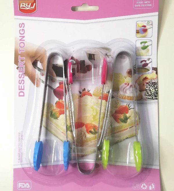 dessert_tongs_1_4l4x-56 Λαβίδες διακόσμησης επιδόρπιων σετ 3 τεμάχια 54911 YR1849-6B OEM - Image 1