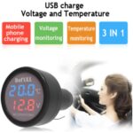3 σε 1φορτιστής αυτοκινήτου USB, θερμόμετρο και μετρητής τάσης μπαταρίας DoFull OEM