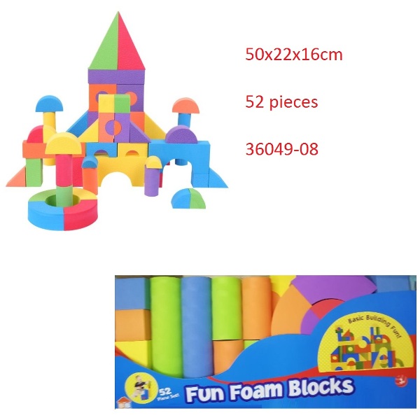 foam_blocks_36049-08_1_uxbd-5k Σετ δομικών στοιχείων αφρού 52 τεμαχίων 50x22x16cm 36049-08 OEM - Image 1