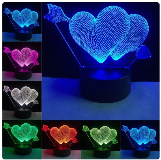 heart_with_arrow_sfcx-lr Τρισδιάστατο 3D επιτραπέζιο φωτιστικό LED 7 χρωμάτων καρδιές OEM - Image 1