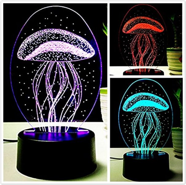 jelly_light_77jg-6c Τρισδιάστατο 3D επιτραπέζιο φωτιστικό LED 7 χρωμάτων μέδουσα OEM - Image 1