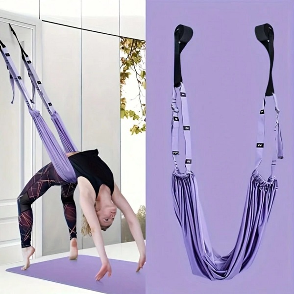 lastiho-aerial-yoga-endinamosi Λάστιχο/Ιμάντας Εναέριας Γιόγκα (Aerial Yoga Rope) Μωβ - Image 1