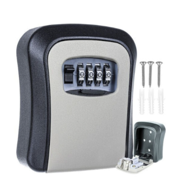 locker_2_1wxo-no Επιτοίχια κλειδοθήκη με συνδυασμό Airbnb, μαύρο - ασημί OEM - Image 1