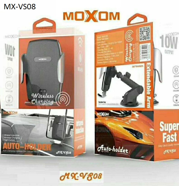 moxom_10w__2_o4q9-y1 Βάση κινητού και ασύρματος γρήγορος φορτιστή αυτοκινήτου 2σε1 10W MX-VS08 MOXOM Moxom - Image 1