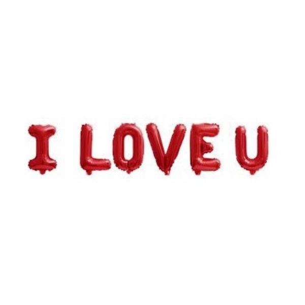 mpalonia-i-love-u Μεταλλιζέ κόκκινα μπαλόνια αέρα ή ηλίου "I LOVE U" OEM - Image 1