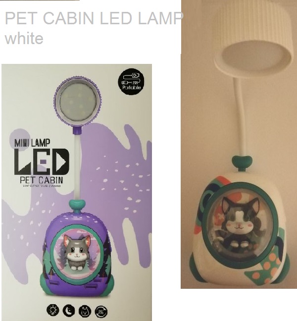 pet_cabin_white_1_7vy2-4y Επαναφορτιζόμενο παιδικό επιτραπέζιο φωτιστικό Σπίτι γατούλας λευκό XJD-08 OEM - Image 1