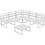 MYKONOS ΓΩΝΙΑ SET WHITE ΧΩΡΙΣ ΜΑΞΙΛΑΡΙΑ ΠΟΛ/ΝΙΟΥ (+ΤΡΑΠ.65εκ.)