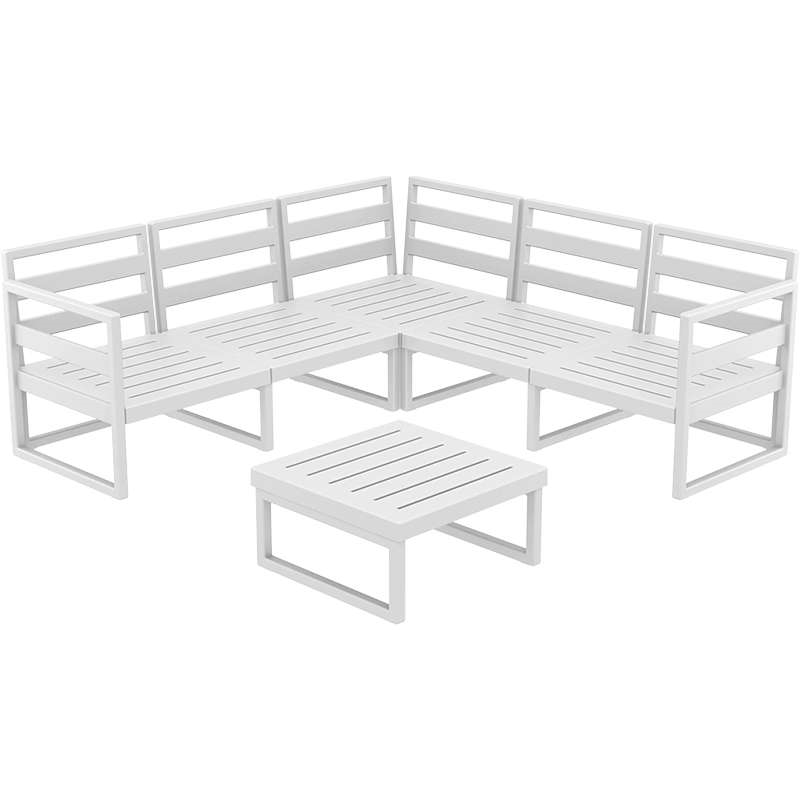 0014153 MYKONOS ΓΩΝΙΑ SET WHITE ΧΩΡΙΣ ΜΑΞΙΛΑΡΙΑ ΠΟΛ/ΝΙΟΥ (+ΤΡΑΠ.65εκ.) - Image 1