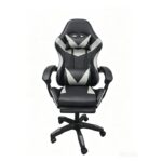 A9937 ΜΑΥΡΟ/ΓΚΡΙ PVC ΠΟΛΥΘΡΟΝΑ GAMING/ΜΕ ΥΠΟΠΟΔΙΟ 64X59X43-112/53-125εκ. - Image 2