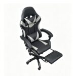 A9937 ΜΑΥΡΟ/ΓΚΡΙ PVC ΠΟΛΥΘΡΟΝΑ GAMING/ΜΕ ΥΠΟΠΟΔΙΟ 64X59X43-112/53-125εκ. - Image 3