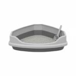 Γωνιακή λεκάνη γάτας ανοιχτή - 58x45x40cm - 007887 - Grey