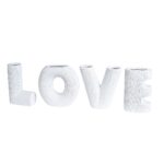 Βάζο ArteLibre 'LOVE' Λευκό Κεραμικό Υ15cm Σετ 4Τμχ - 1 τεμ.