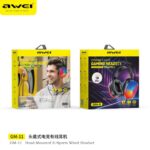 Ενσύρματα ακουστικά - LED RGB Headphones - GM-11 - AWEI - 260868 - Grey - Image 3