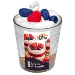 Κερί Βάζο Σχέδιο Επιδόρπιο με Berries και Βανίλια 180g net 8x ø7cm (συνολικό ύψος=8,5cm) Homie 57512 - 12 τεμ.