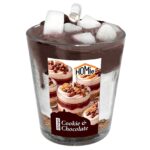 Κερί Βάζο Σχέδιο Επιδόρπιο με Cookies & Chocolate 180g net 8x ø7cm (συνολικό ύψος=8,5cm) Homie 57514 - 12 τεμ.