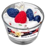 Κερί Μεγάλο Βάζο Επιδόρπιο Berries και Φράουλες 220g net ø10x8cm Homie 57519 - 12 τεμ.