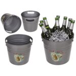 Δοχείο Πάγου ‘Iced Cold Beer!’ Με Χερούλια Γκρι Μέταλλο 6lt - 1 τεμ.