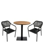Σετ Τραπεζαρία Κήπου ArteLibre TENERIFE Καρυδί/Ανθρακί Polywood/Αλουμίνιο/Rattan Με 2 Πολυθρόνες 14990765 - 1 τεμ.