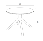 SKY WHITE MINI Φ60X45εκ. ΤΡΑΠΕΖΙ ΠΟΛ/ΝΙΟΥ - Image 2