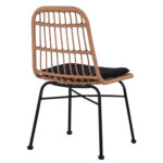 Καρέκλα Κήπου ArteLibre AFRANIUS Φυσικό/Μαύρο Rattan/Μέταλλο 47x50x85cm - 1 τεμ. - Image 3