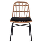 Καρέκλα Κήπου ArteLibre AFRANIUS Φυσικό/Μαύρο Rattan/Μέταλλο 47x50x85cm - 1 τεμ. - Image 4