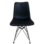 Καρέκλα Τραπεζαρίας ArteLibre SELVA Vintage Μαύρο PU/Μέταλλο 43x57x81cm - 1 τεμ. - Image 2
