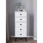 Συρταριέρα ArteLibre AMARI Λευκό Μοριοσανίδα 43x43x114cm - 1 τεμ. - Image 2