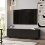 Έπιπλο Τηλεόρασης ArteLibre BRENT Μαύρο Μοριοσανίδα 140x35.5x38.2cm - 1 τεμ. - Image 2