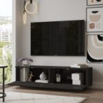 Έπιπλο Τηλεόρασης ArteLibre BRENT Μαύρο Μοριοσανίδα 140x35.5x38.2cm - 1 τεμ. - Image 3